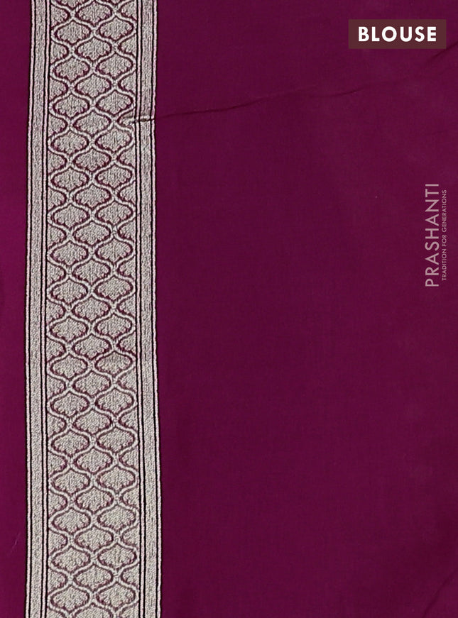 Banarasi silk cotton saree purple with allover thread & zari woven buttas and zari woven border