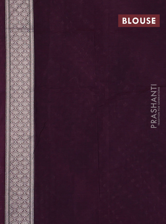 Banarasi silk cotton saree deep maroon with allover thread & zari woven buttas and zari woven border
