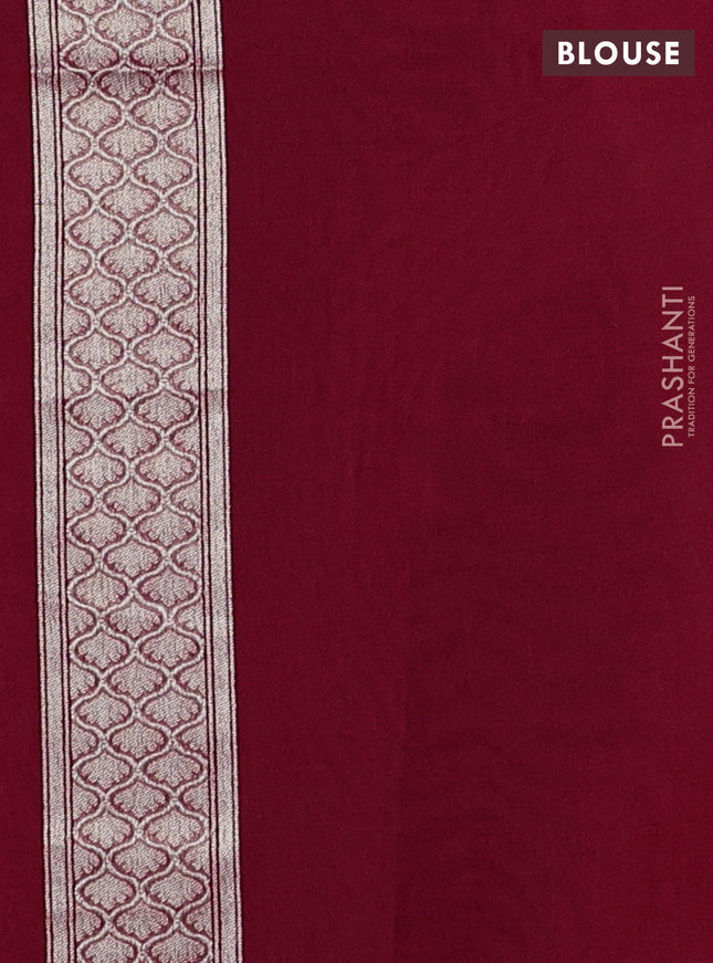 Banarasi silk cotton saree pink with allover thread & zari woven buttas and zari woven border