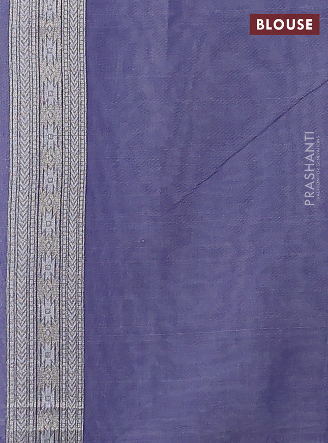 Banarasi silk cotton saree lavender shade with allover zari weaves and thread & zari woven border