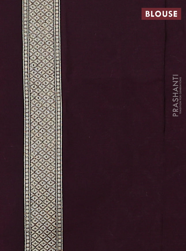 Banarasi silk cotton saree deep maroon with allover thread & zari woven buttas and zari woven border