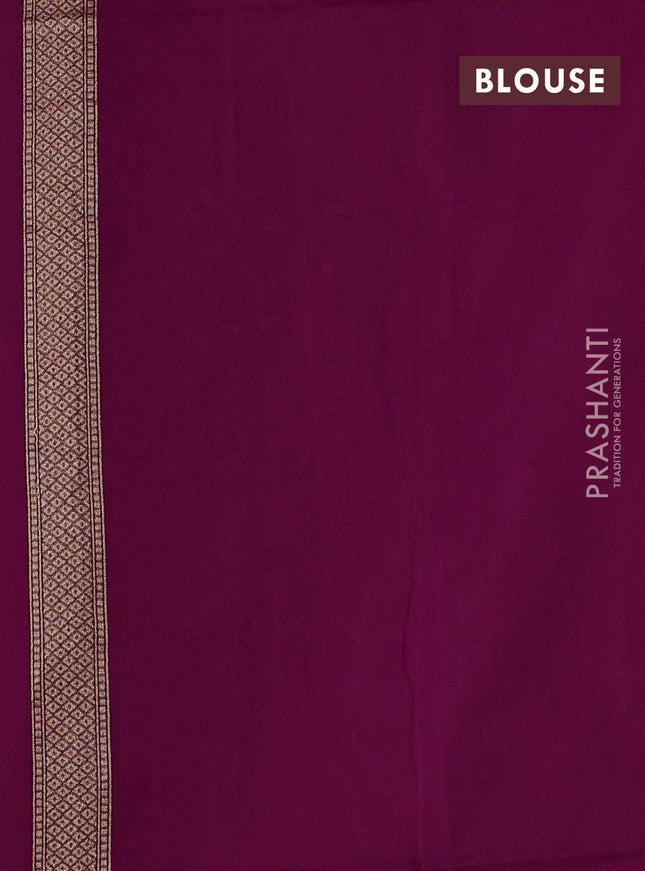 Banarasi silk cotton saree purple with allover thread & zari woven buttas and zari woven border