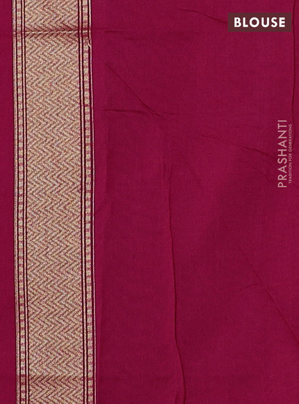 Banarasi silk cotton saree pink with allover zari weaves and zari woven border