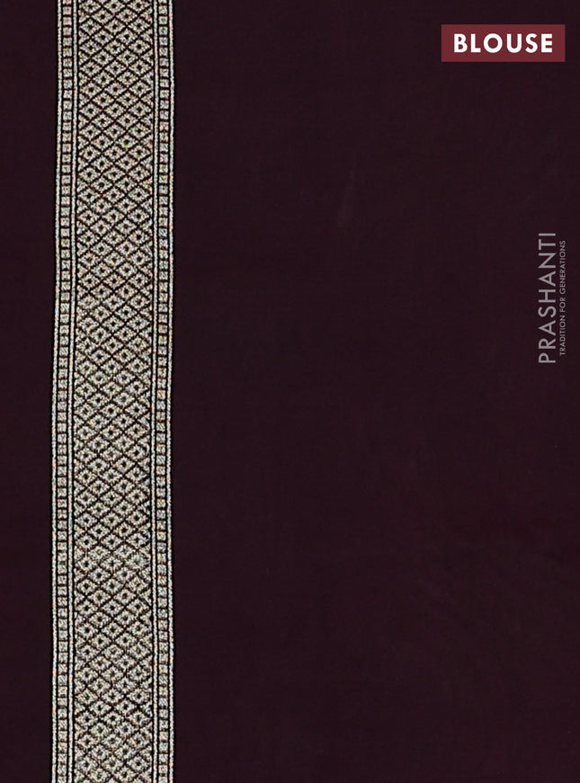 Banarasi silk cotton saree deep maroon with allover floral zari woven buttas and zari woven border