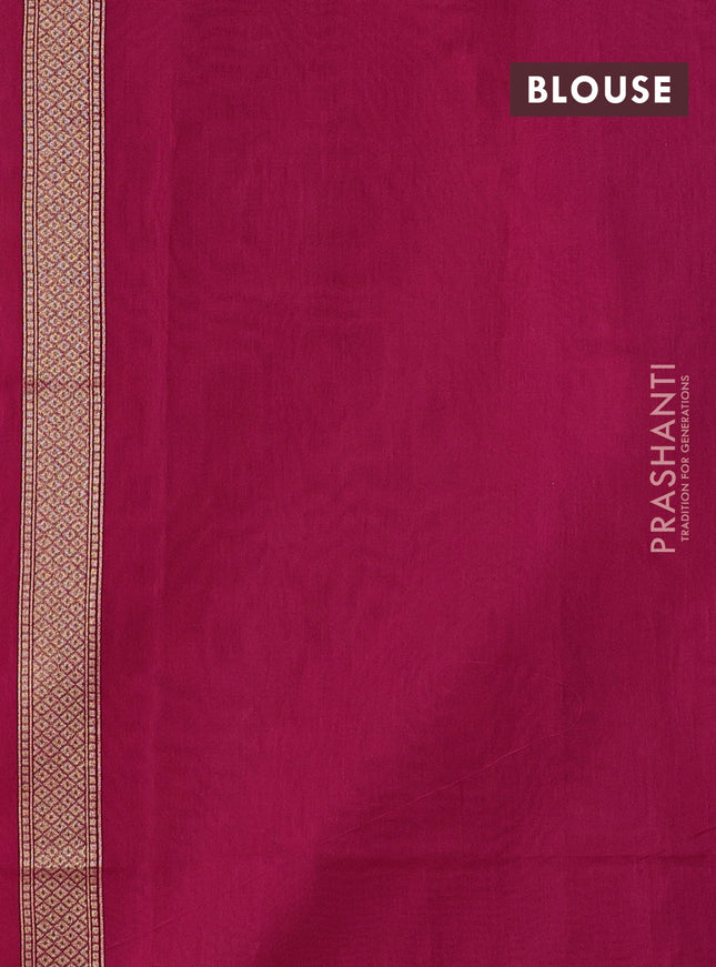 Banarasi silk cotton saree pink with allover floral thread & zari woven buttas and zari woven border