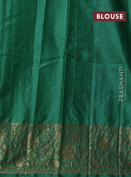 Banarasi tussar silk saree purple and green with allover thread & zari woven buttas and woven border