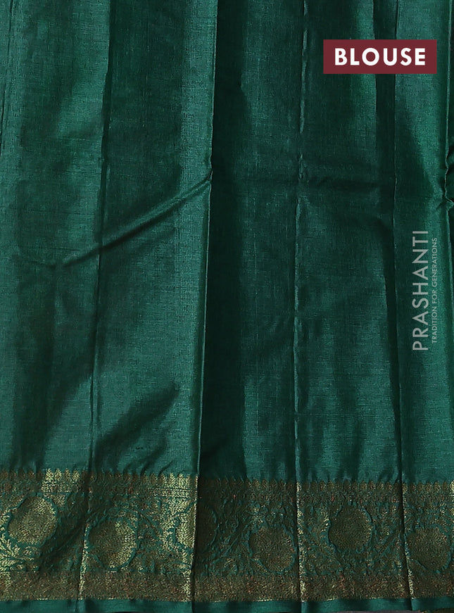 Banarasi tussar silk saree pink and green with thread & zari woven buttas and woven border