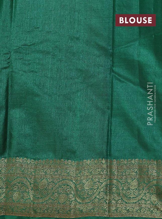 Banarasi tussar silk saree maroon and green with allover thread & zari woven buttas and woven border