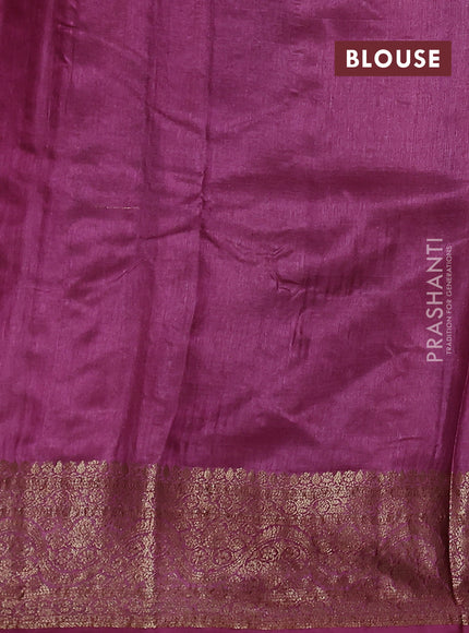 Banarasi tussar silk saree green and wine shade with allover thread & zari woven buttas and woven border