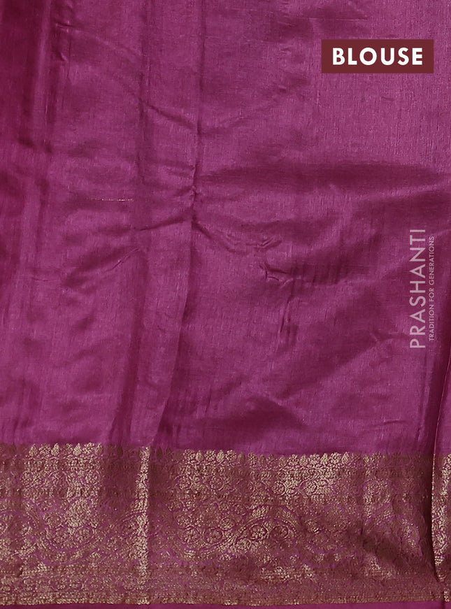 Banarasi tussar silk saree green and wine shade with allover thread & zari woven buttas and woven border