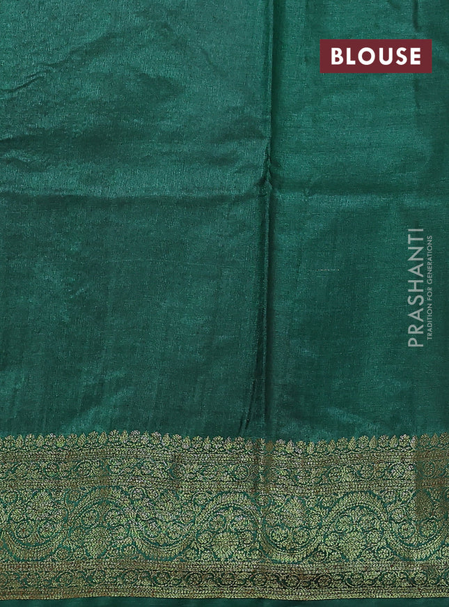 Banarasi tussar silk saree pink and green with allover thread & zari woven buttas and woven border