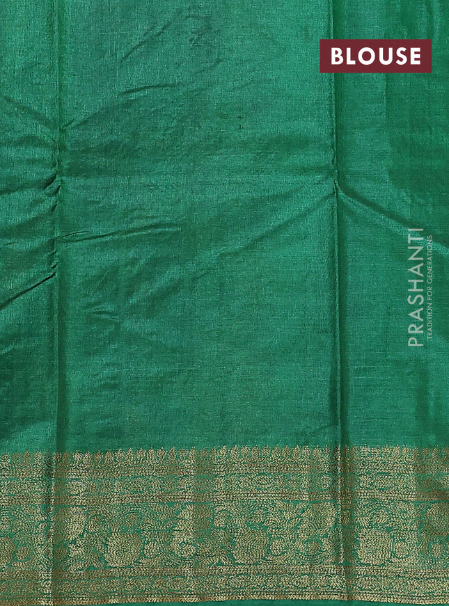 Banarasi tussar silk saree purple and green with allover thread & zari weaves and woven border