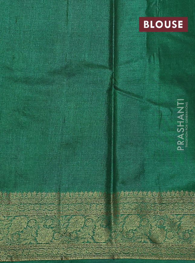 Banarasi tussar silk saree pink and green with allover thread & zari weaves and woven border