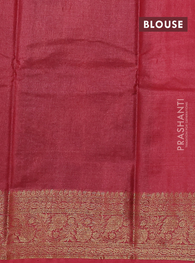 Banarasi tussar silk saree coffee brown and maroon with allover thread & zari weaves and woven border