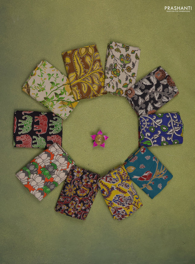 Kalamkari cotton blouse multi colour and multi design pack of 10