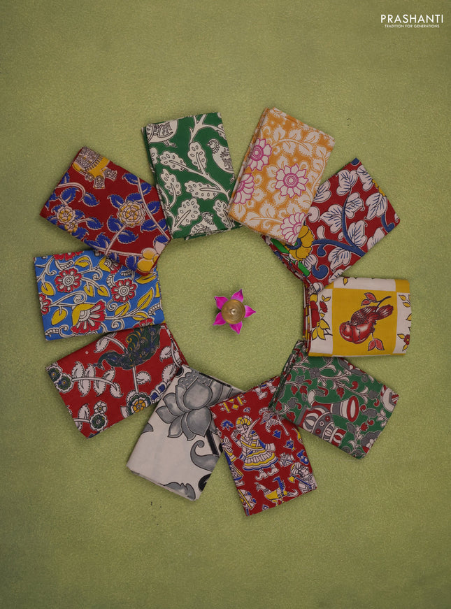 Kalamkari cotton blouse multi colour and multi design pack of 10