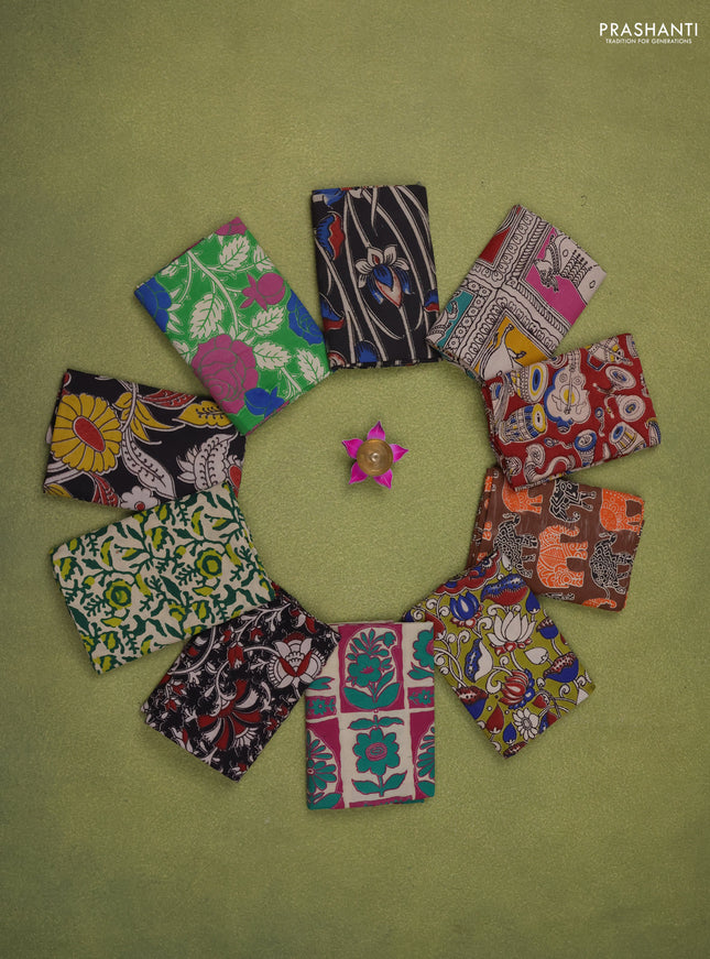 Kalamkari cotton blouse multi colour and multi design pack of 10