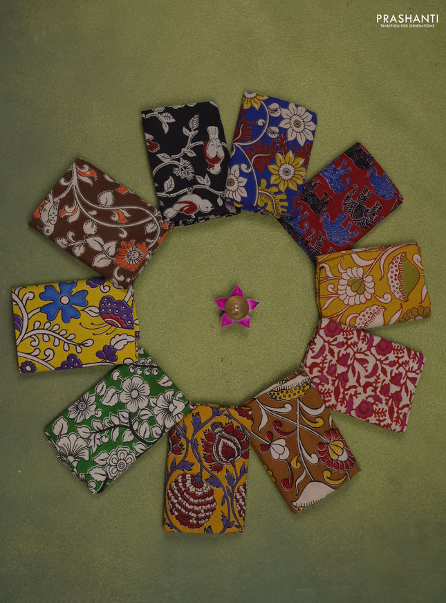 Kalamkari cotton blouse multi colour and multi design pack of 10