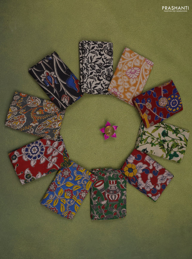 Kalamkari cotton blouse multi colour and multi design pack of 10