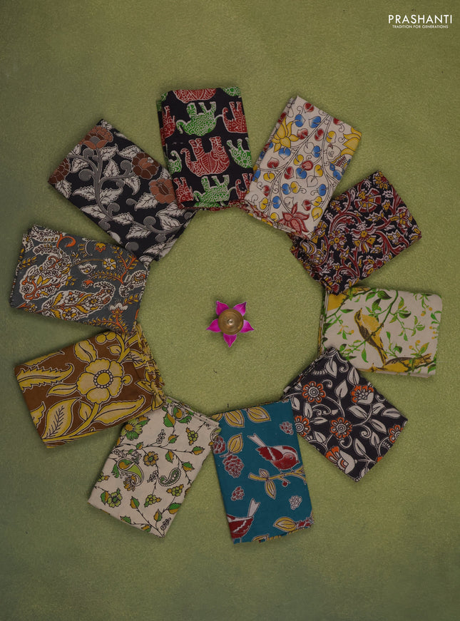 Kalamkari cotton blouse multi colour and multi design pack of 10