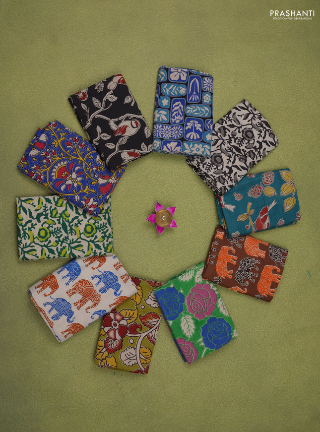 Kalamkari cotton blouse multi colour and multi design pack of 10