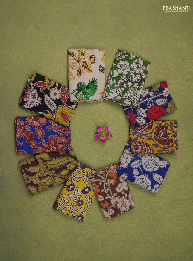 Kalamkari cotton blouse multi colour and multi design pack of 10