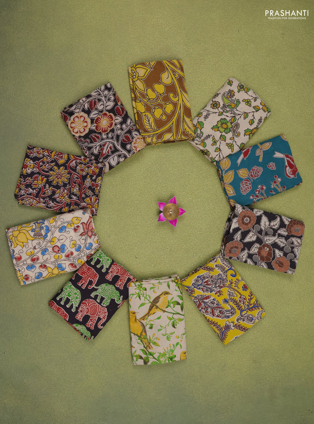 Kalamkari cotton blouse multi colour and multi design pack of 10