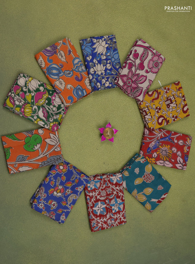 Kalamkari cotton blouse multi colour and multi design pack of 10
