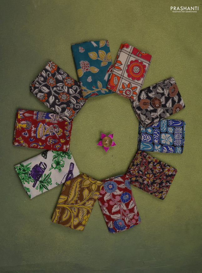Kalamkari cotton blouse multi colour and multi design pack of 10