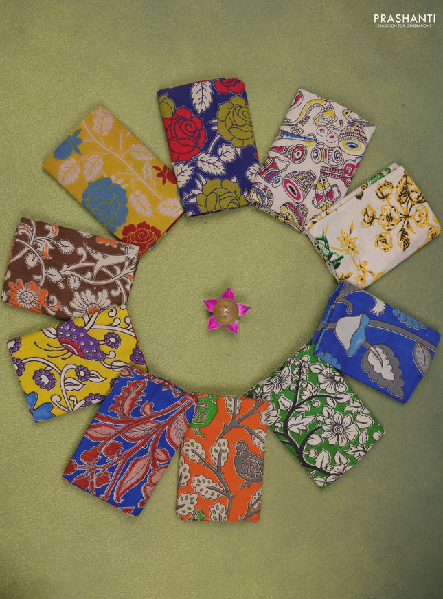 Kalamkari cotton blouse multi colour and multi design pack of 10