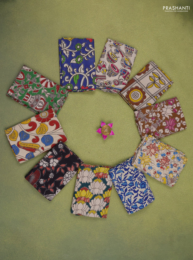 Kalamkari cotton blouse multi colour and multi design pack of 10