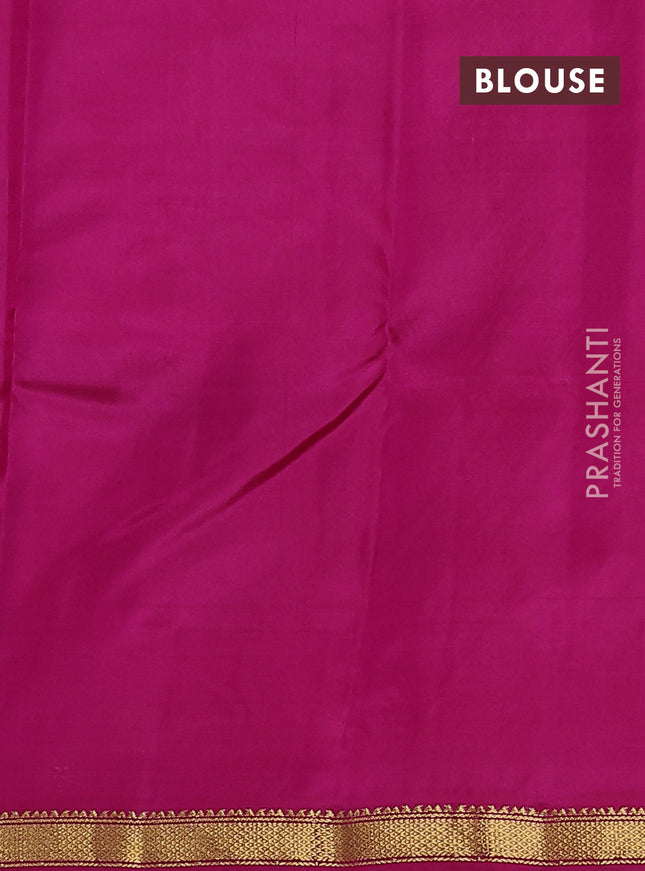 Pure kanchipuram silk saree dual shade of pink and magenta pink with zari woven buttas and zari woven border