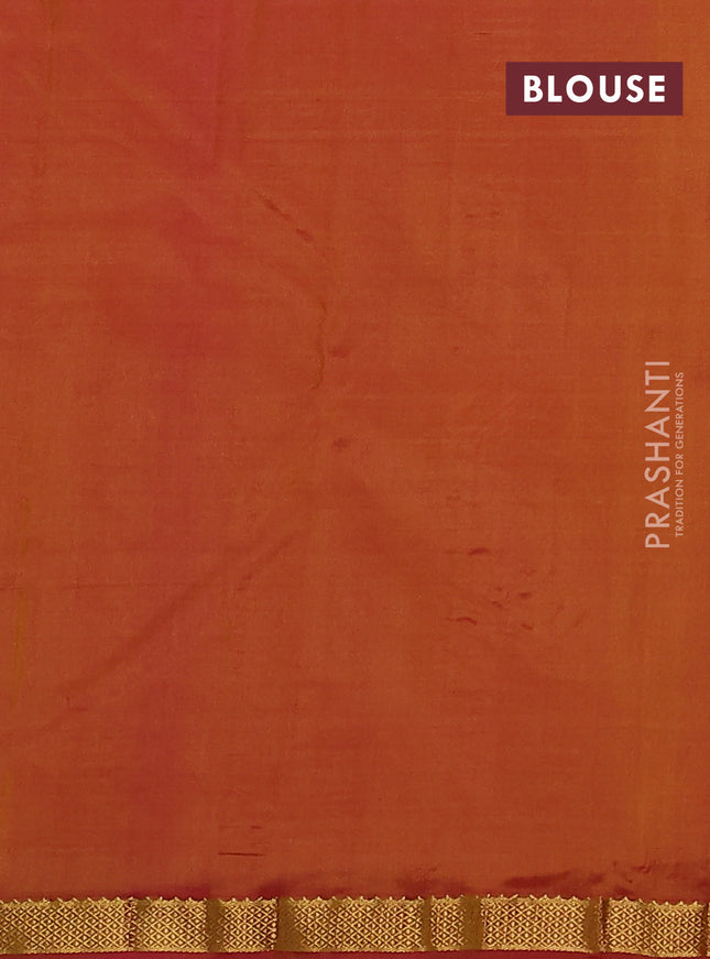 Pure kanchipuram silk saree mustard yellow and dual shade of pink with zari woven buttas and zari woven border