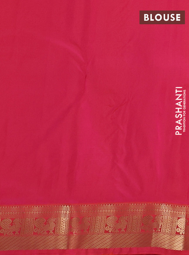 Pure kanchipuram silk saree peacock blue and dual shade of pinkish orange with zari woven buttas and rich zari woven border