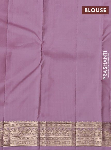 Pure kanchipuram silk saree dual shade of pink and mauve pink with zari woven buttas and rich zari woven korvai border