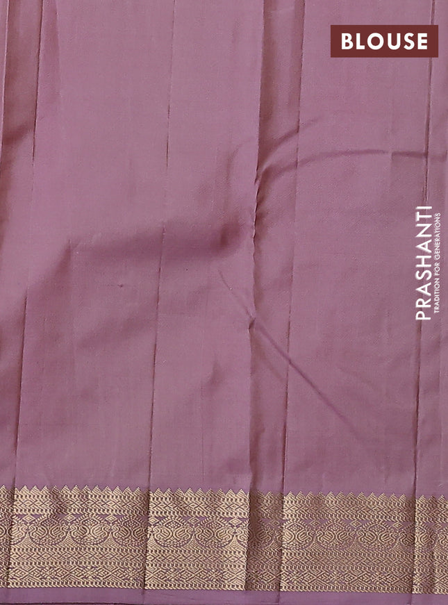 Pure kanchipuram silk saree red and mauve pink with zari woven buttas and rich zari woven korvai border