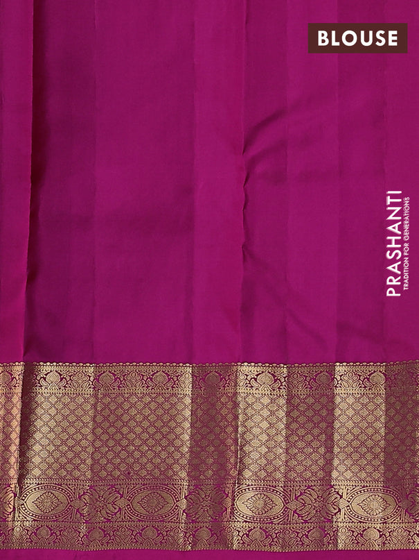 Pure kanchipuram silk saree magenta pink with allover zari woven buttas and zari woven border