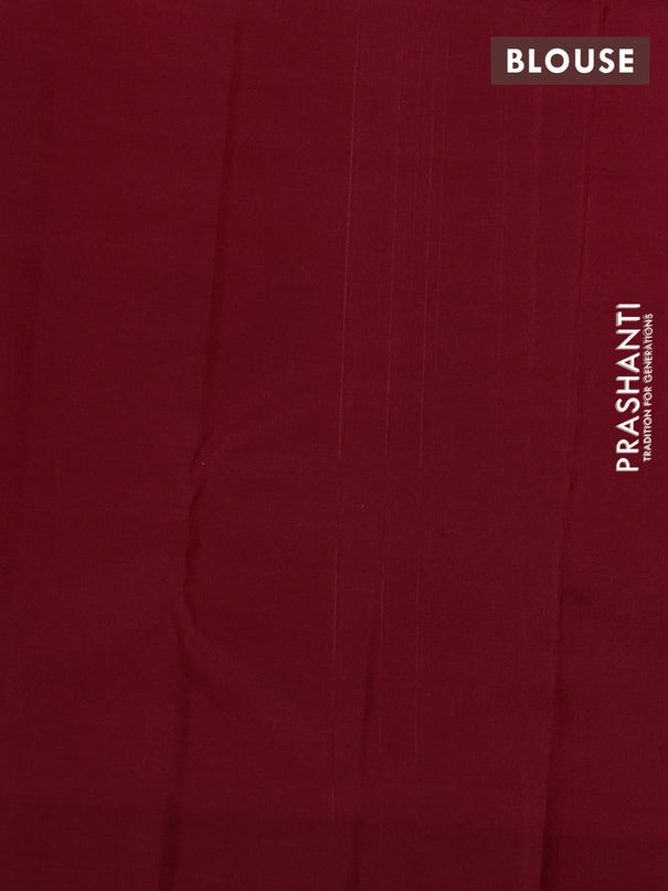 Pure kanchipuram silk saree maroon with allover peacock zari weaves and peacock zari woven border