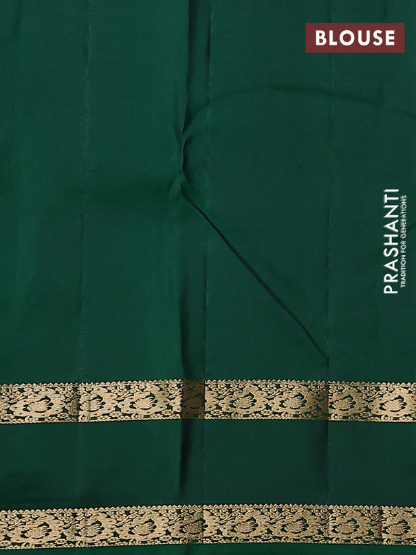 Pure kanchipuram silk saree teal blue and green with zari woven buttas and rettapet zari woven border