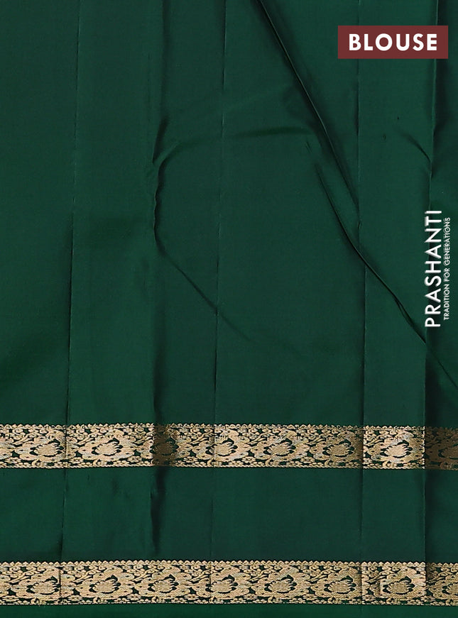 Pure kanchipuram silk saree dual shade of pink and green with zari woven buttas and rettapet zari woven border