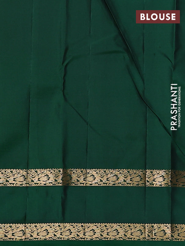 Pure kanchipuram silk saree dual shade of pink and green with zari woven buttas and rettapet zari woven border