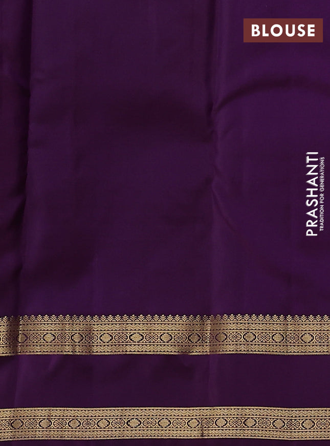 Pure kanchipuram silk saree lavender and purple with annam zari woven buttas and rettapet zari woven border