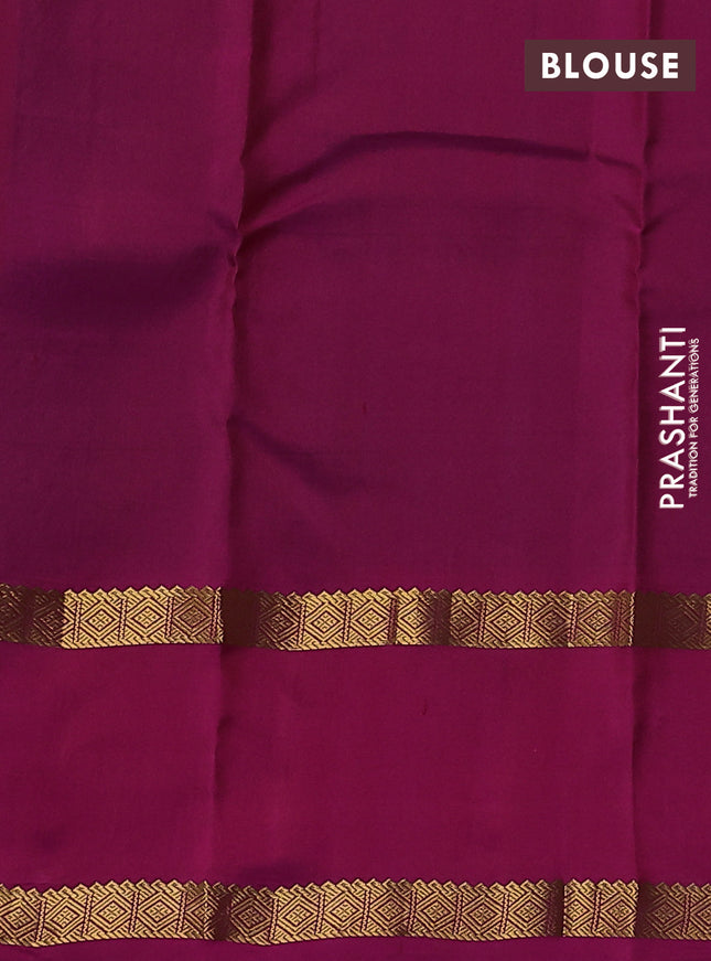 Pure kanchipuram silk saree teal green and pink with allover checked pattern and rettapet zari woven border