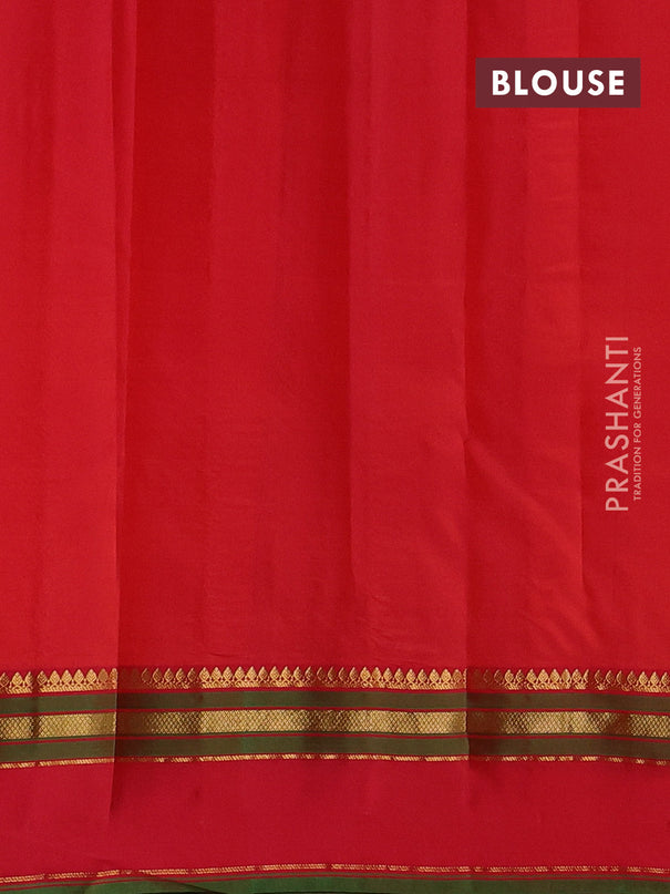 Pure kanchipuram silk saree orange and red with zari woven buttas and rettapet zari woven border