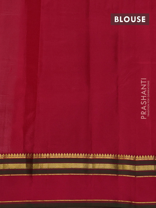 Pure kanchipuram silk saree beige and red with zari woven buttas and rettapet zari woven border
