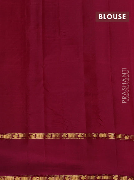 Pure kanchipuram silk saree red and maroon with paisley zari woven buttas and rettapet zari woven butta border