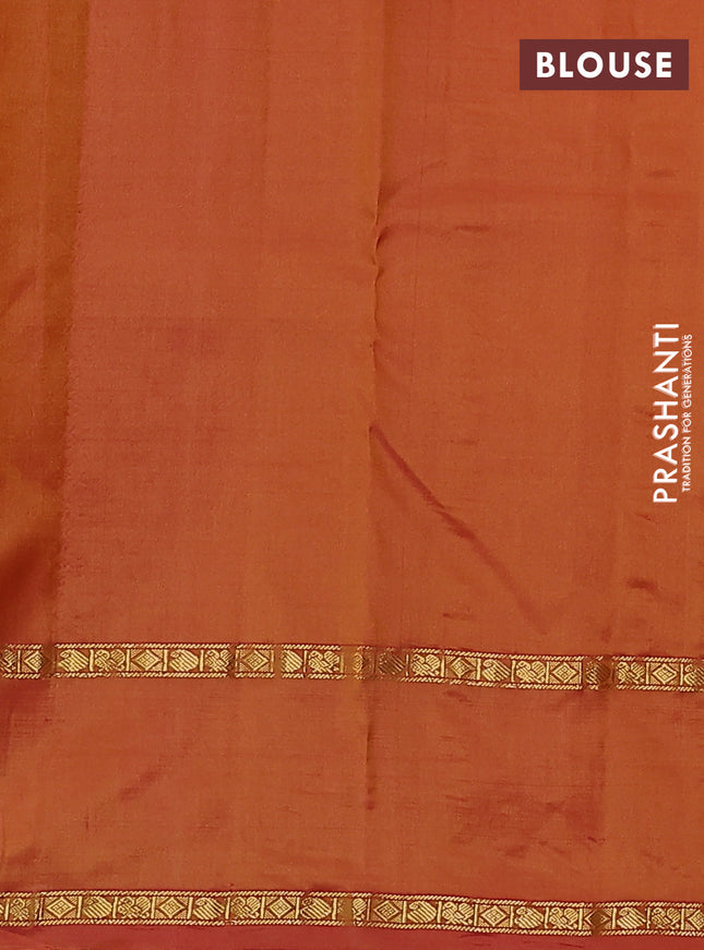 Pure kanchipuram silk saree mustard yellow and dual shade of pink with zari woven buttas and rettapet zari woven paisley butta border