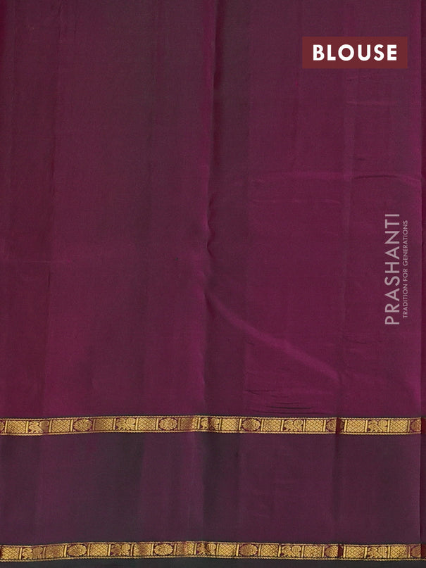Pure kanchipuram silk saree reddish pink and dual shade of purple with zari woven buttas and rettapet zari woven annam butta border
