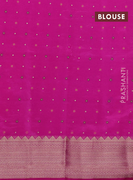 Semi raw silk saree pink with allover zari woven buttas and zari woven border