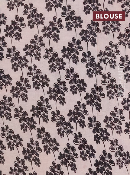 Kalamkari cotton saree maroon and beige with allover prints and printed border